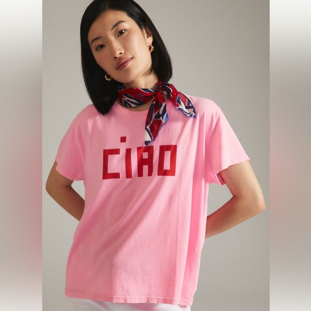 Clare V CIAO Pink T-shirt